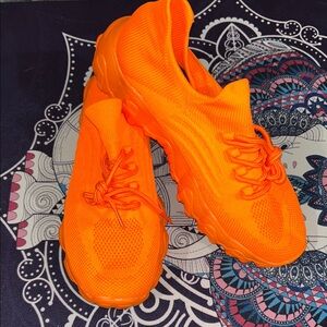 Vibrant Orange Athletic Sneakers